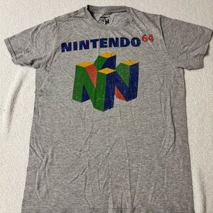 Nintendo Classic gaming Gray T-Shirt with Colorful Logo